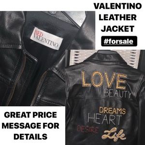 VALENTINO LEATHER BOMBER JACKET AUTHENTIC WORN 1x